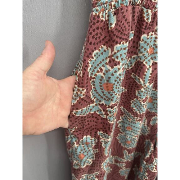 Anthropologie Jumpsuit Womens Small Mauve The Somerset Ruched Short Sleeve - Picture 3 of 16